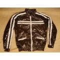 New shiny nylon wet look vintage jacket interstripes wind coat